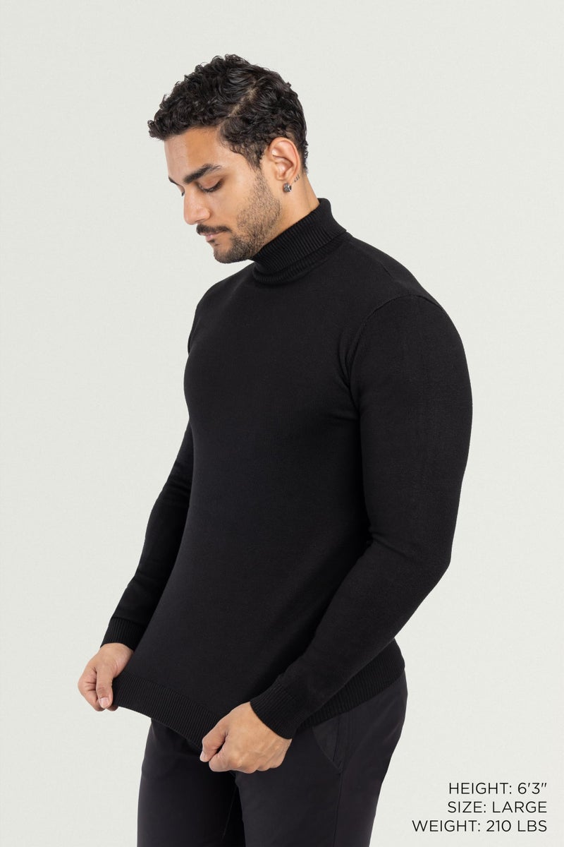 X RAY Mens Turtleneck, Soft Slim Fit Pullover Top, Basic Turtle Neck Sweater for Men, Black, Medium - Image 3